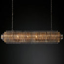 Axyaa Retro Chandelier Kitchen Island Glass Lights Stainless Steel Fixtures