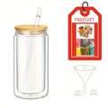 Axyaa Snow Globe Tumbler Cup with Straw - Reusable Double-Layer Water Cup