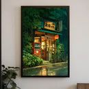 Axyaa Anime Cafe Street Scene Canvas Poster Ghibli Style Wall Art Print