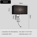 Axyaa LED Wall Lamp with Switch - Nordic Style Fabric Reading Light for Home Decor