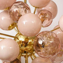 Axyaa Pink Glass Ball Pendant Light - Villa Staircase Chandelier