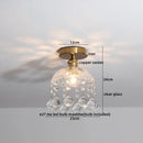 Axyaa Modern Amber Glass LED Ceiling Lights with Copper Socket for Home Decoration