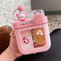 Axyaa Kawaii Kids Flat Water Bottle Straw Filter BPA Free