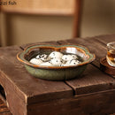 Axyaa Flame-Killed Ceramic Flower Edge Dessert Soup Pasta Fruit Salad Plates