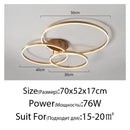 Axyaa 3 Circle Black Led Chandelier for Bedroom Living Dining Room Lighting