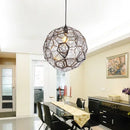 Axyaa Gold Copper Silver Etch Pendant Lights, Art Diamond Ball Hanging Lamps