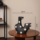 Axyaa Polka Dot Geometric Ceramic Vase Irregular Handmade Flowerpot Home Decoration