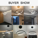 Axyaa Modern Ring Chandelier for Dining, Living, Bedroom - LED Pendant Lighting
