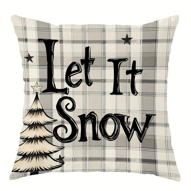 Axyaa Christmas Tree Snowman Pillowcase for Home Sofa Decoration