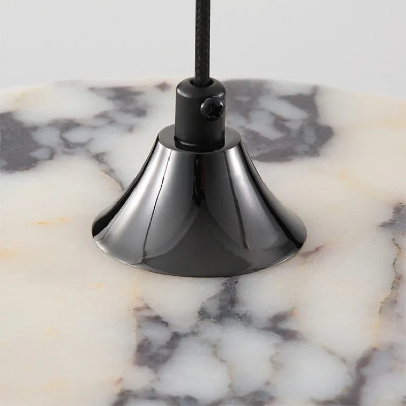 Axyaa White Glass LED Pendant Lights Kitchen Dining Room Hanging Stone Pendant Lamp