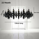 Axyaa Black White Beads Chandelier Moon Tears Pendant Luxury Kitchen Hanging Lamp