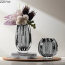 Clear Grey Vase for Chic Plant Display - Axyaa Minimalist Table Decor