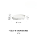 Axyaa Rock Oval Plate White Porcelain Dining Tableware