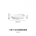 Axyaa Rock Oval Plate: White Porcelain Deep Dining Dish for Household, Club, Hotel