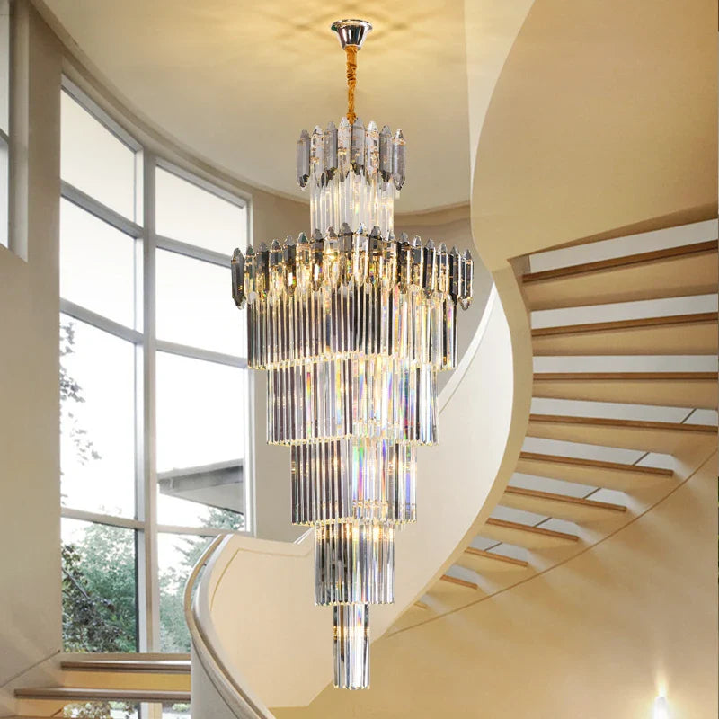 Axyaa Crystal Chandelier: Elegant Light Fixture for Luxe Spaces