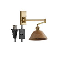 Axyaa Wooden Wall Sconce LED Lampshade with Pull Chain Switch for Bedroom Bathroom Perspective Mirror