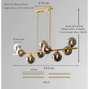 Axyaa Mid Century Linear Chandelier for Dining, Kitchen, Living Room