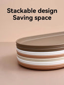 Axyaa Oval Fruit Dessert Plates: Stackable Snack Tray Large Capacity Food Tableware