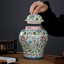 Axya Porcelain Tea Storage Jar Vintage Chinese Kitchen Container
