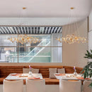 Axyaa Nordic Ginkgo Leaf Crystal Chandelier for Modern Artistic Spaces