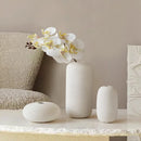 Axyaa White Ceramic Vase for Living Room Decor or Dining Table Centerpiece