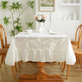 Axyaa Blue & White Porcelain Embroidery Table Cloth Waterproof Oilproof Table Cover