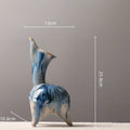 Axyaa Triangular Ink Pattern Ceramic Vase - Chinese Porcelain Home Decor