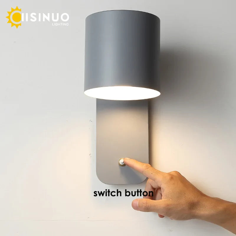 Axyaa Rotatable Nordic Wall Lamp With Switch for Home Decoration
