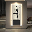 Abstract Figure Luminous Interior Canvas Painting Wall Lamps by Axyaa