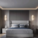 Axyaa Oval Copper Marble Wall Lamp: Post-Modern, Minimalist Lighting Fixture for Bedroom and Hotel