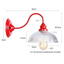 Axyaa Vintage Loft LED Wall Lamp Red Clear Glass Stair Light Fixtures