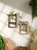 Rustic Wood Floating Wall Shelves by Axyaa for Bedroom, Kitchen, Bathroom