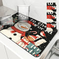Axyaa Christmas Coffee Dish Mat Large Kitchen Absorbent Anti-slip Draining Pad