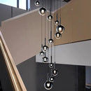 Axyaa Glass Ceiling Chandelier for Living Room Staircase Villa - Modern Minimalist Pendant Light