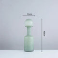Axyaa Grey Glass Vase with Hammer Lid for Floral Arrangements