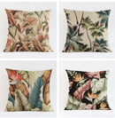Axyaa Tropical Plant Leaves Cushion Cover for Home Decor