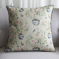 Axyaa Soft Velvet/Cotton Linen Cushion Cover Shabby Chic Floral Pink Blue 45x45cm
