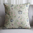 Axyaa Soft Velvet/Cotton Linen Cushion Cover Shabby Chic Floral Pink Blue 45x45cm