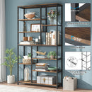 Axyaa 8-Tier Modern Wood Bookcase Shelving Unit