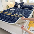Axyaa Plush Velvet Mattress Topper Quilted Cover Bed Mat Linen Protection Pad