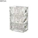 Axyaa Clear Glass Vase Square Hydroponic Flower Pots Floral Arrangement Desk Decor
