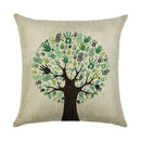 Axyaa Cartoon Pattern Linen Pillowcase - Home Sofa Decorative Cushion Cover