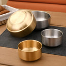 Axyaa Stainless Steel Ramen Bowl Double Layer Fruit Salad Soup Bowls Gold Silver