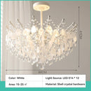 Axyaa Luxury Vintage Shell Crystal Chandelier in Blue/White