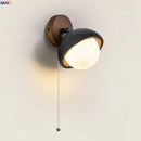 Axyaa Vintage LED Wall Lamps Pull Chain Black Travertine Adjustable Angle