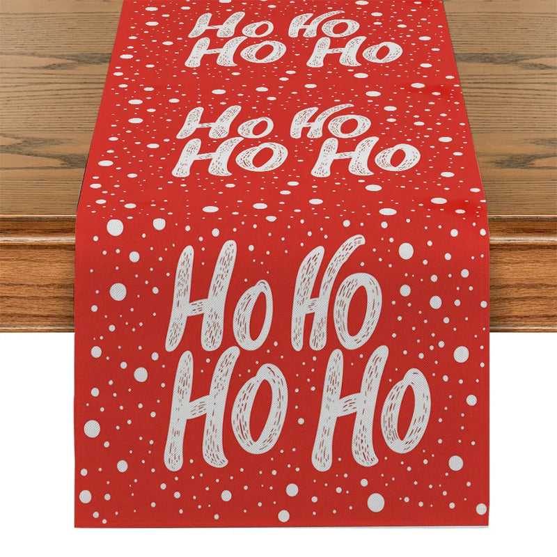Axyaa Christmas Polka Dot Table Runner - Festive Kitchen & Dining Room Decor