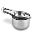 Axyaa Stainless Steel Measuring Cups Spoons Set with Scale Kitchen Baking Tools Silver