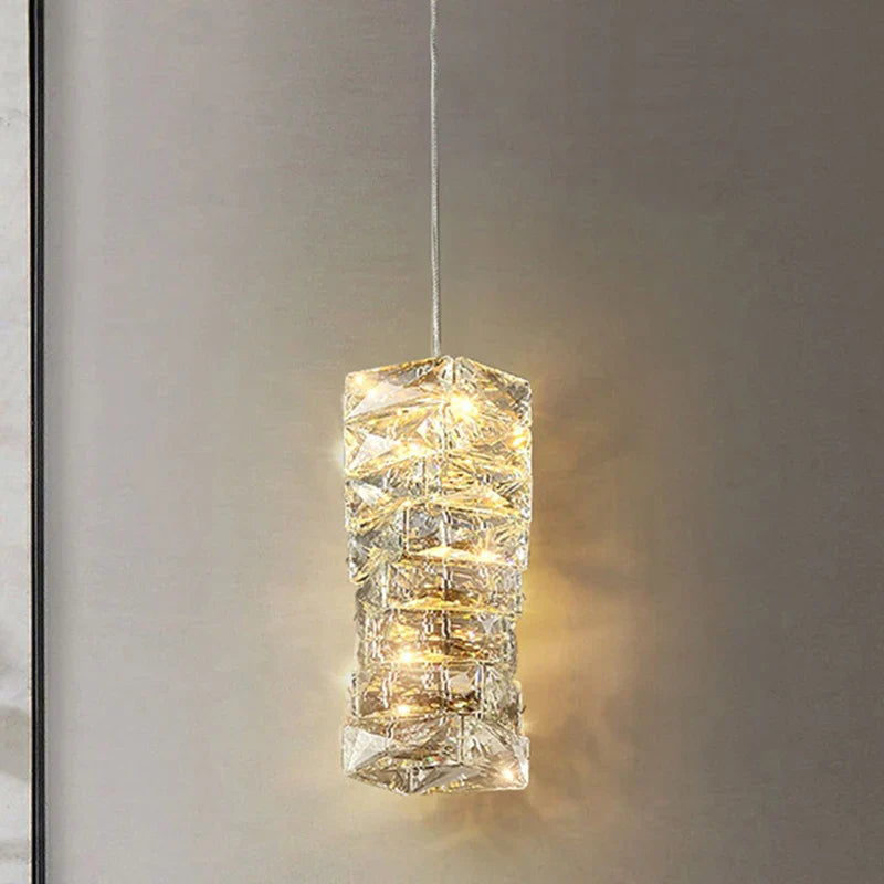 Axyaa Crystal Pendant Chandelier: Postmodern Minimalist Bedroom Living Room Decor