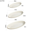 Axyaa Yellow Oval Fish Plate Sushi Sashimi Dish Molecular Cooking Tableware