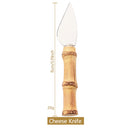 Axyaa Bamboo Cheese Knives Set - Stainless Steel Cutlery for Cheese-Lovers